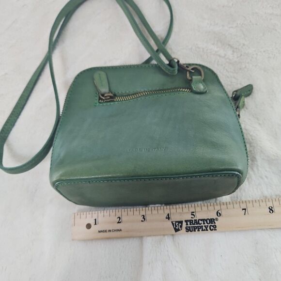 Pratesi Firenze Italian Leather Grass Green shoulder Cross Body‎ Small bag, EUC - Picture 3 of 11